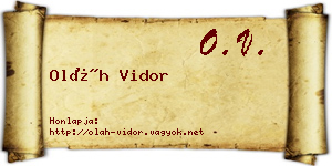 Oláh Vidor névjegykártya