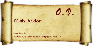 Oláh Vidor névjegykártya